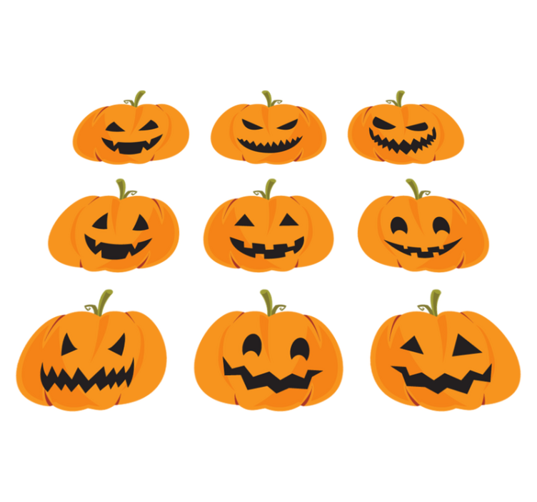 Tappeto vinile halloween set di zucche - TenStickers