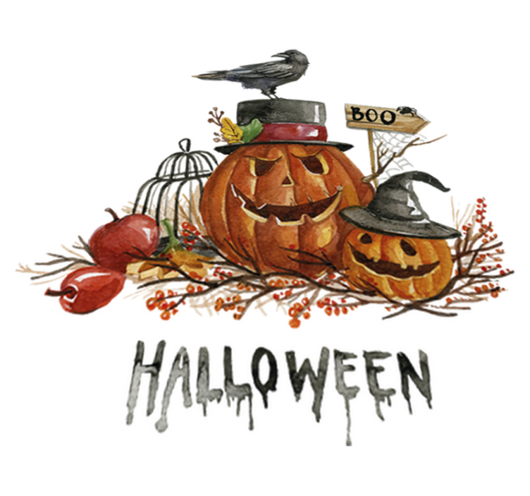 Tappeto vinile halloween zucche terrificanti - TenStickers