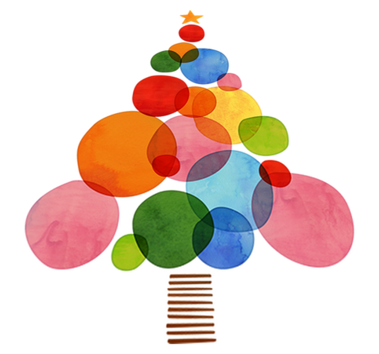 Tappeto vinile natale acquerello colorato - TenStickers