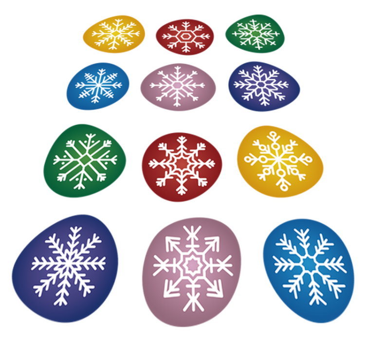 Tappeto vinile natale fiocchi di neve colorati - TenStickers