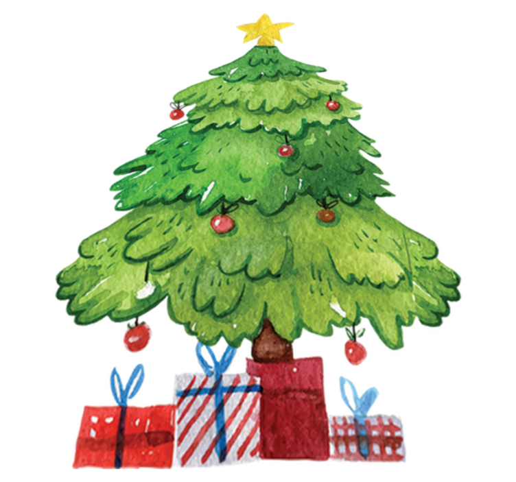 Tappeto vinile natale albero con regali - TenStickers