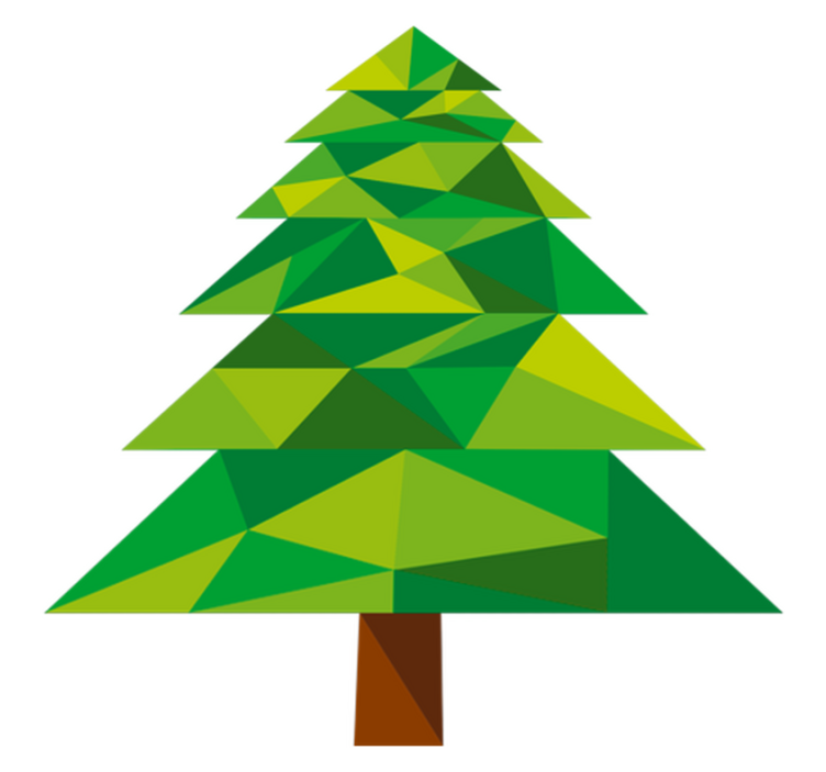 Tappeto vinile natale pino poligonale - TenStickers