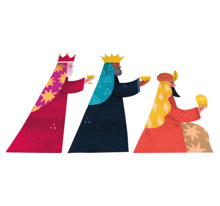 Tappeto vinile natale acquerello tre re - TenStickers