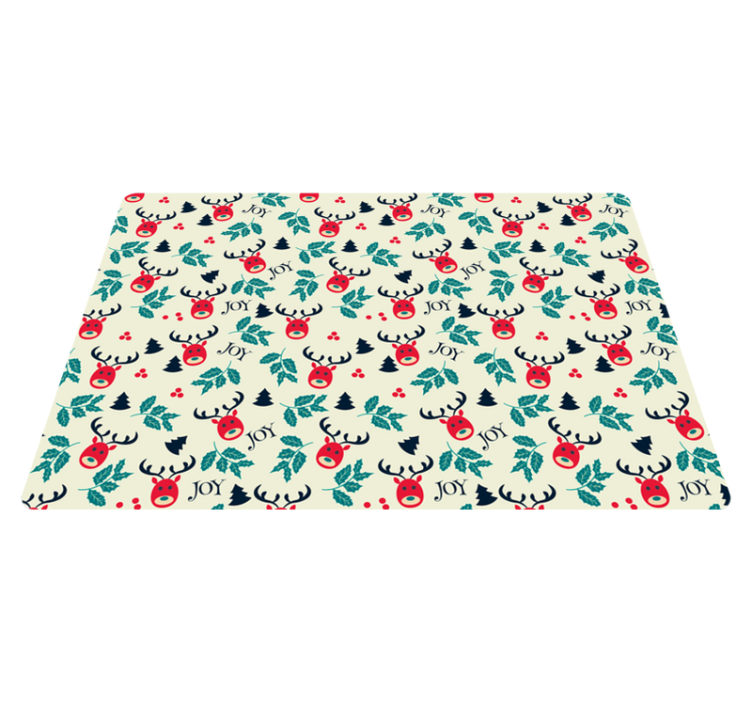 Tappeto vinile natale gioia e renne laptop - TenStickers