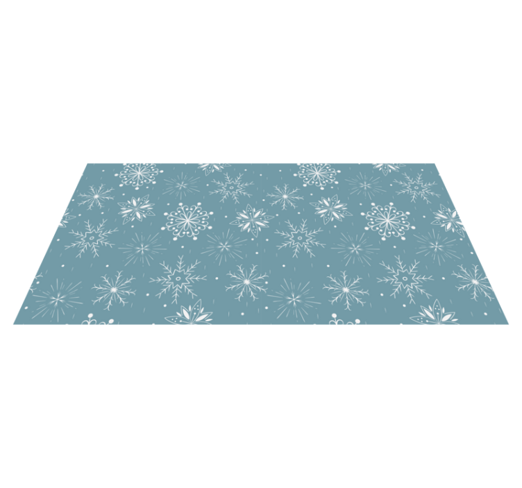 Tappeto vinile natale fiocchi di neve blu e bianchi - TenStickers
