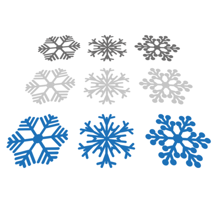 Tappeto vinile natale fiocchi di neve grigi e blu - TenStickers