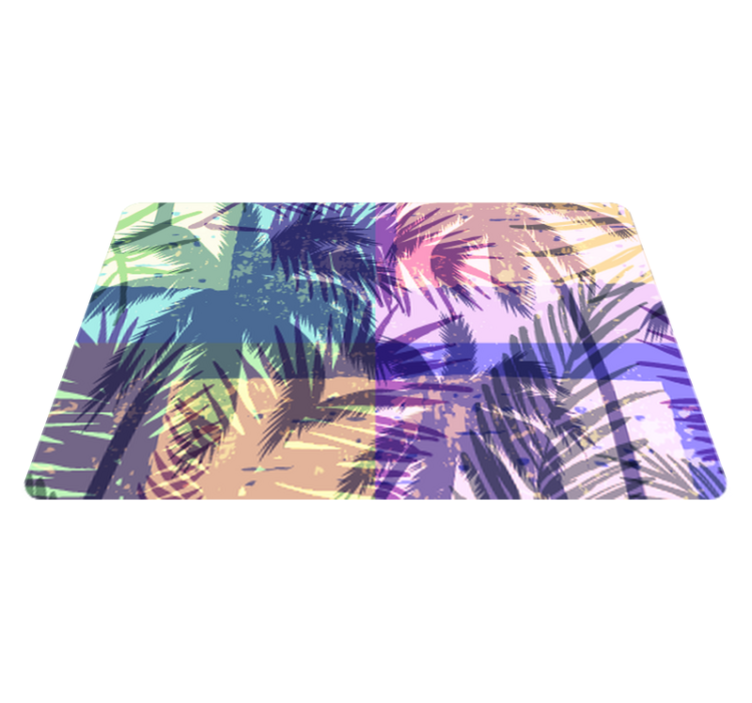 Tappeto vinile fiori motivo palme rétro - TenStickers