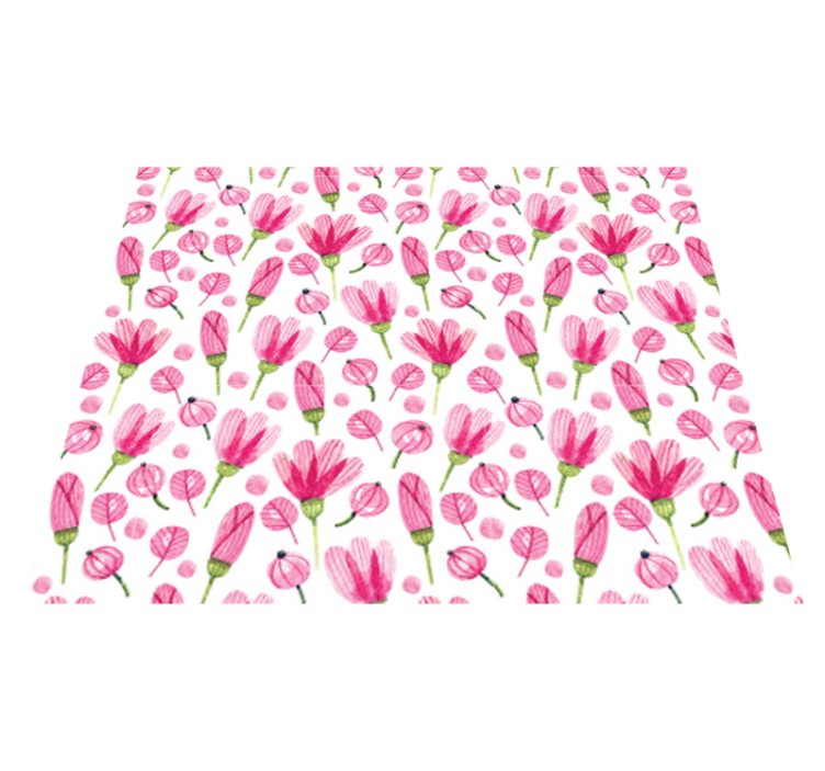Tappeto vinile fiori fiori acquerello rosa - TenStickers