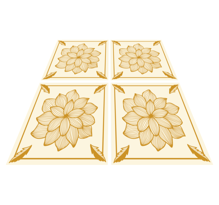 Tappeto vinile fiori piastrella paisley floreale - TenStickers