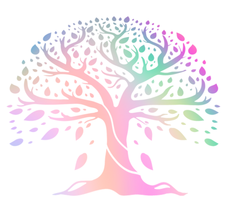 Tappeto vinile fiori albero della vita colori arcobaleno - TenStickers