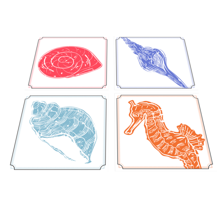 Tappeto vinile fiori motivi vita marina - TenStickers