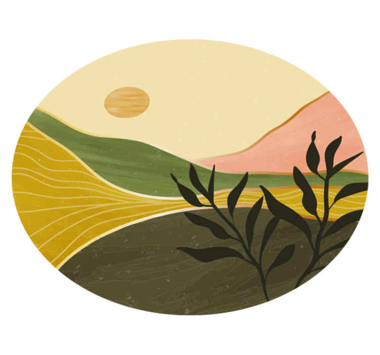 Tappeto vinile fiori paesaggio sereno - TenStickers