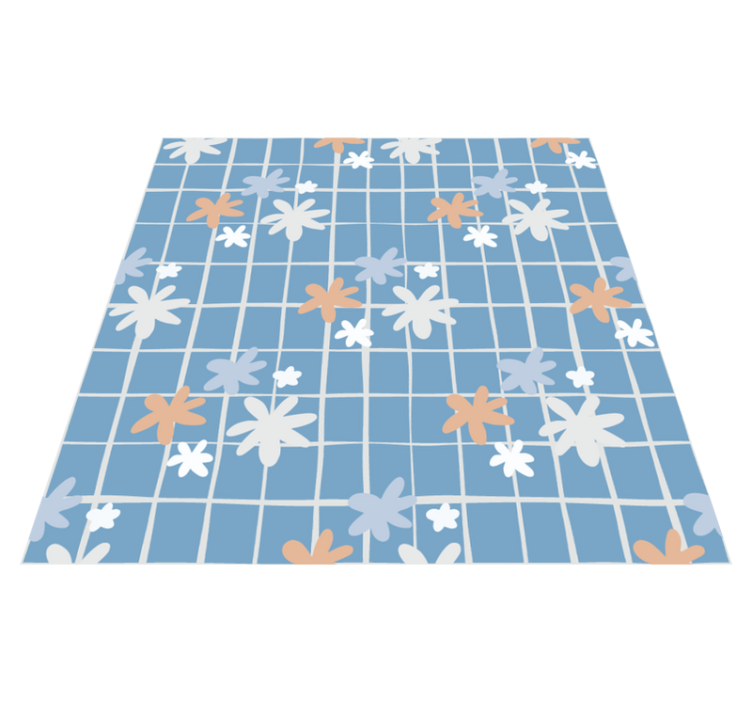 Tappeto vinile fiori illustrazione floreale - TenStickers