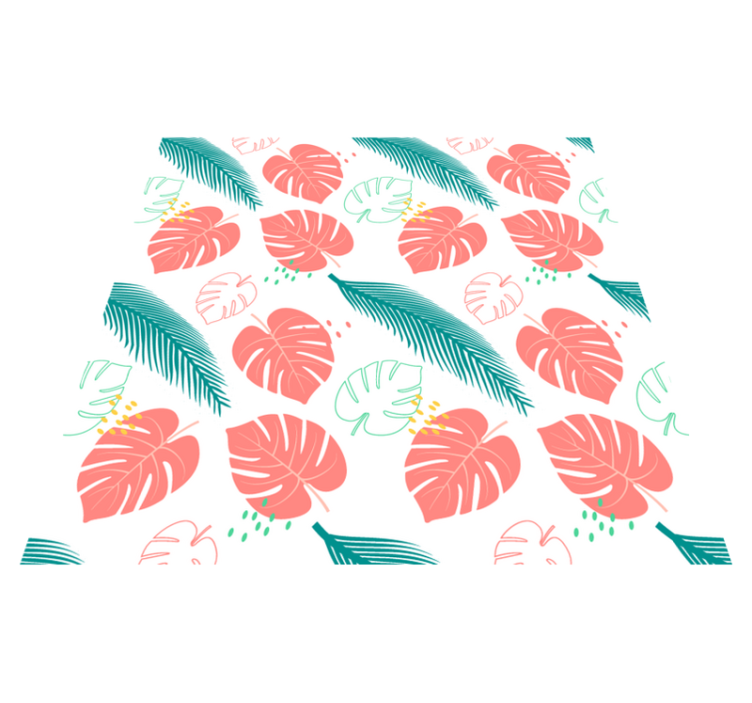 Tappeto vinile fiori foglie tropicali rosa - TenStickers