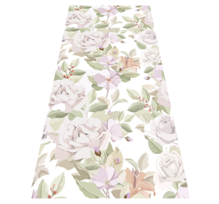 Tappeto vinile fiori motivo floreale elegante - TenStickers