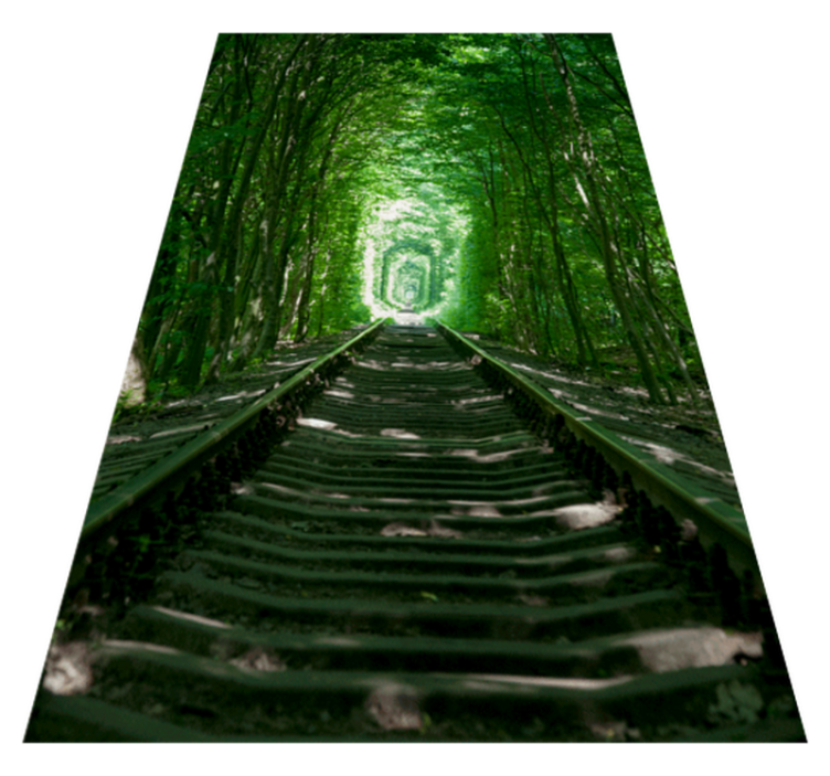 Tappeto vinile fiori sentieri e alberi - TenStickers