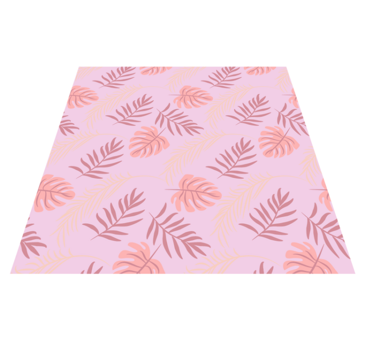 Tappeto vinile fiori design foglie tropicali rosa - TenStickers