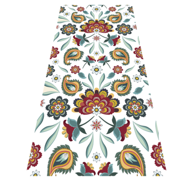 Tappeto vinile fiori stile floreale etnico - TenStickers