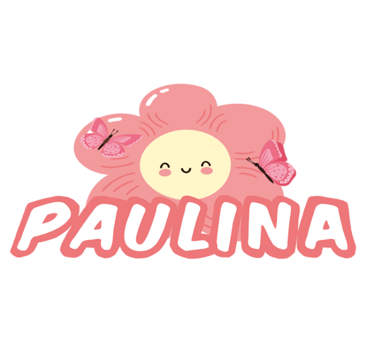 Tappeto vinile fiori farfalla e nome - TenStickers