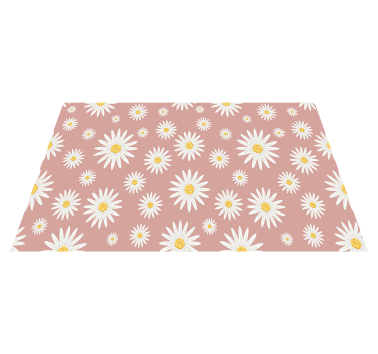 Tappeto vinile fiori motivo margherite rosa carine - TenStickers