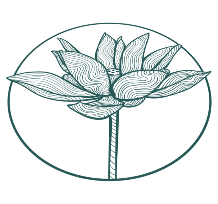 Tappeto vinile fiori illustrazione fiori di loto - TenStickers