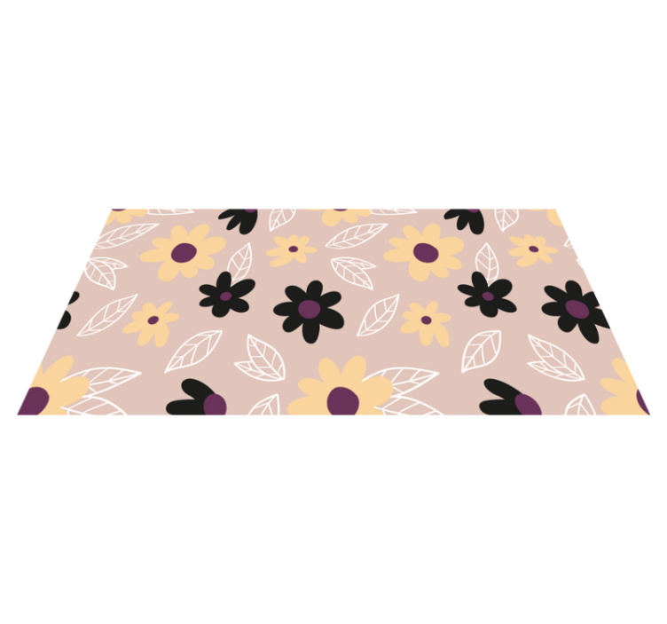 Tappeto vinile fiori fiori moderni colorati su sfondo beige - TenStickers