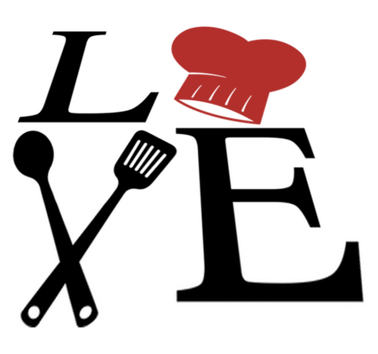 Tappeto pvc cucina amore da chef - TenStickers