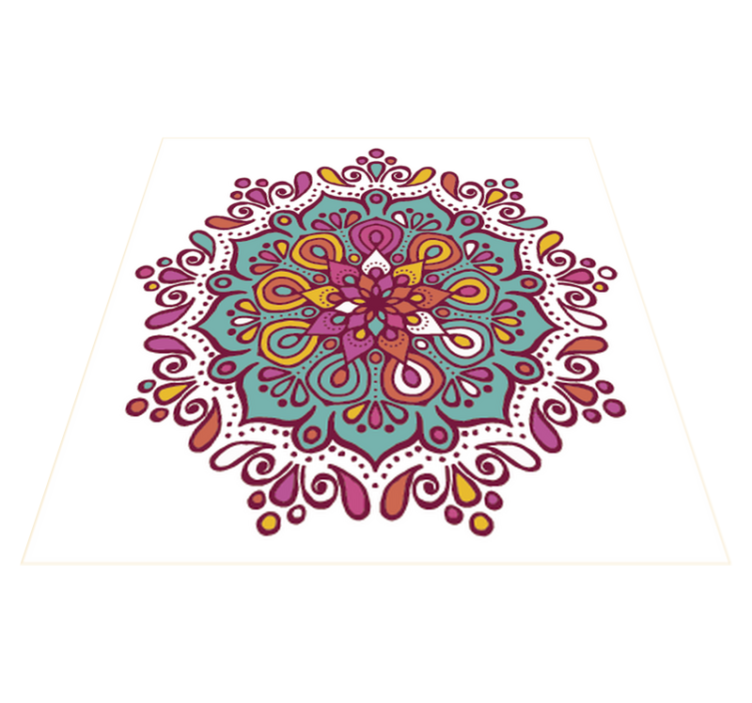 Tappeto pvc cucina mandala colorato a piastrelle - TenStickers