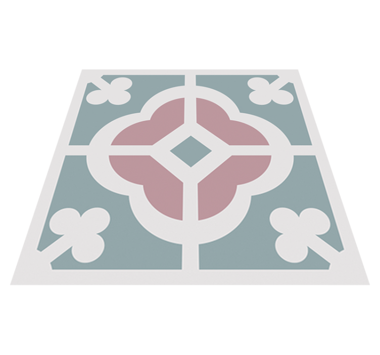 Tappeto pvc cucina piastrella idraulica floreale - TenStickers