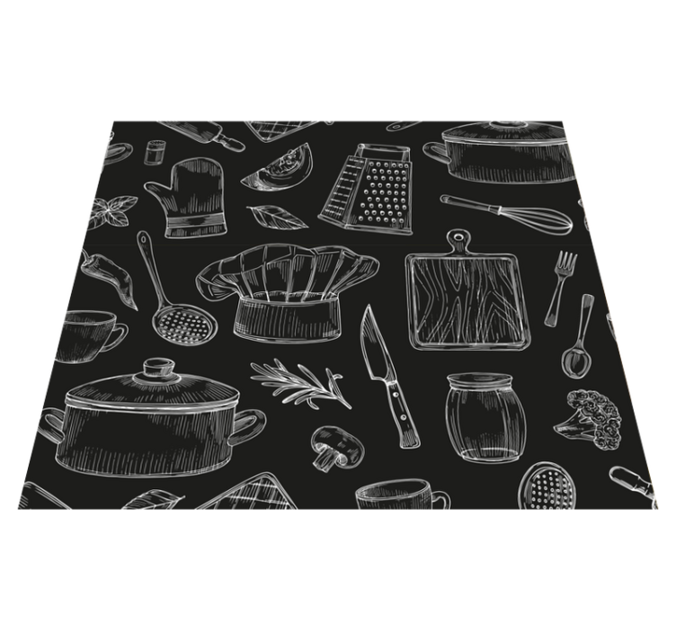 Tappeto pvc cucina posate eleganti - TenStickers