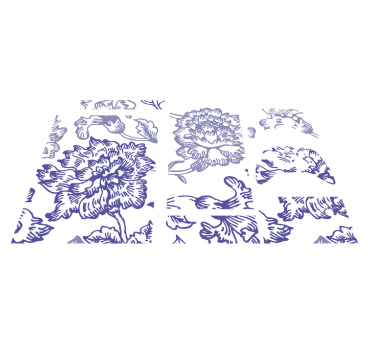 Tappeto vinile fiori motivo floreale viola soft - TenStickers