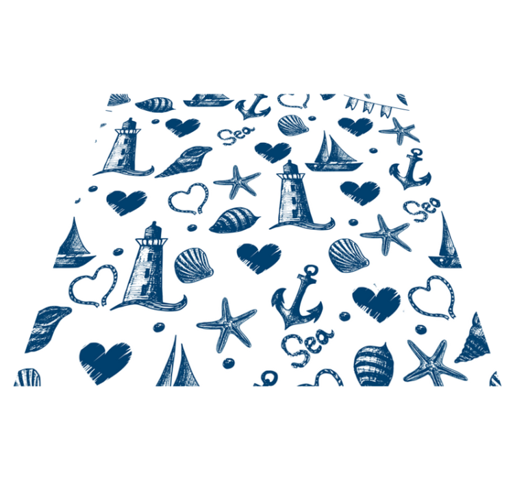 Tappeto vinile fiori motivo nautico - TenStickers