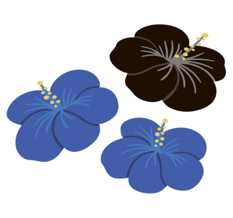 Tappeto vinile fiori composizione floreale ibisco - TenStickers