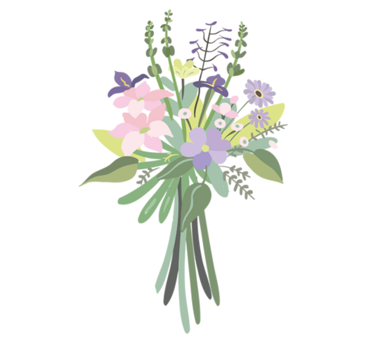 Tappeto vinile fiori bouquet floreale colorato - TenStickers