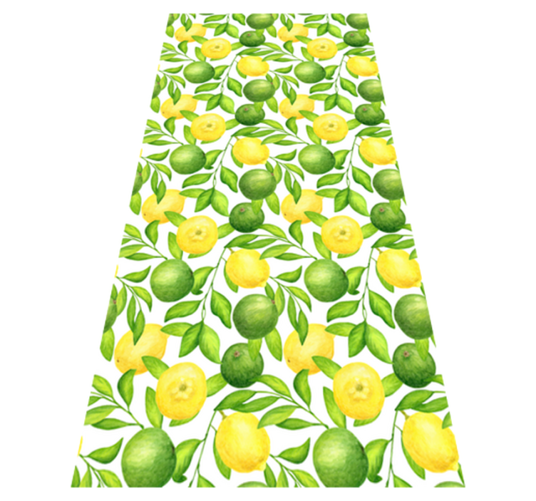 Tappeto vinile fiori motivo limone e lime - TenStickers