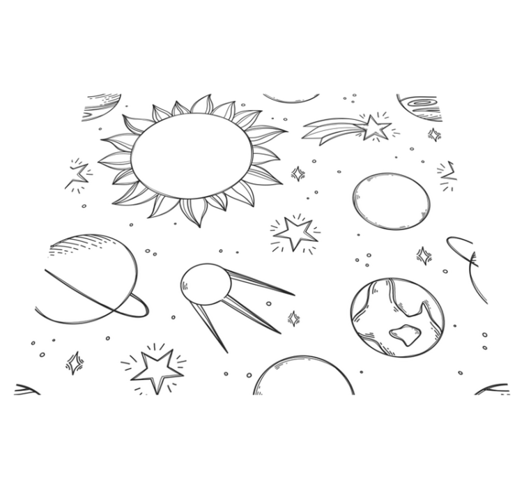 Tappetto vinile stelle spazio in versione bambini - TenStickers