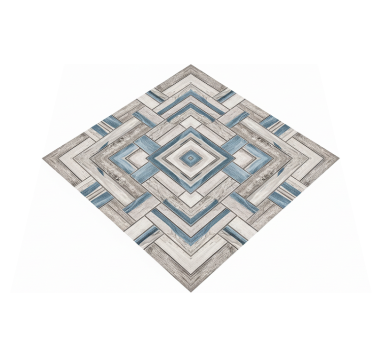 Tappeto in vinile soggiorno piastrelle legno rustico - TenStickers