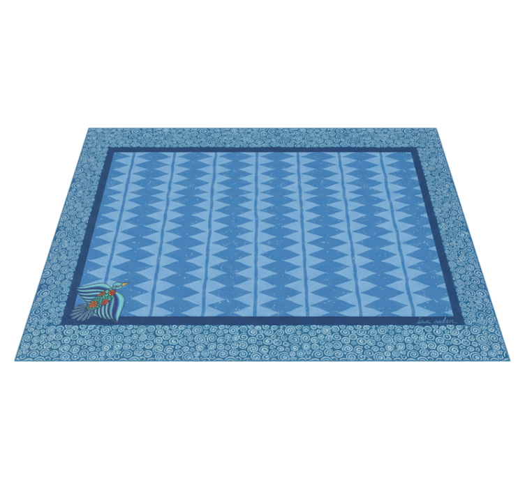 Tappeto in vinile soggiorno motivo uccellino blu - TenStickers