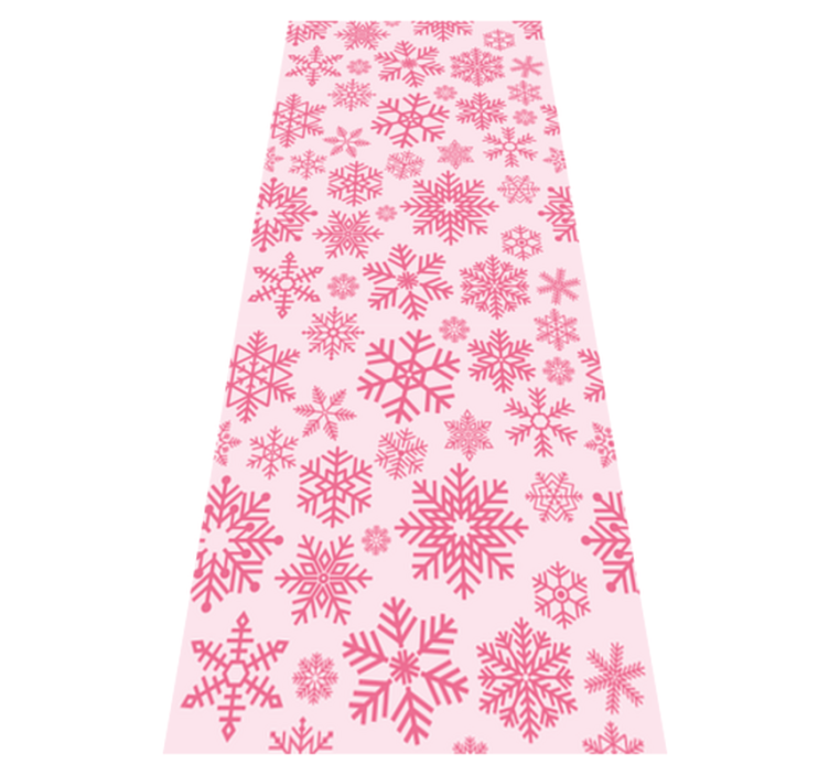 Tappeto vinile natale design fiocchi di neve rosa - TenStickers