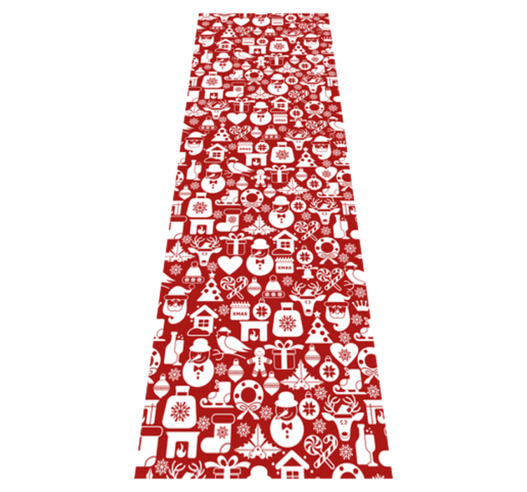 Tappeto vinile natale icone natalizie sfondo rosso - TenStickers