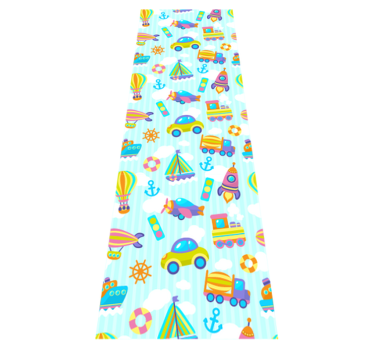 Tappeto vinile camera da letto design auto carino - TenStickers