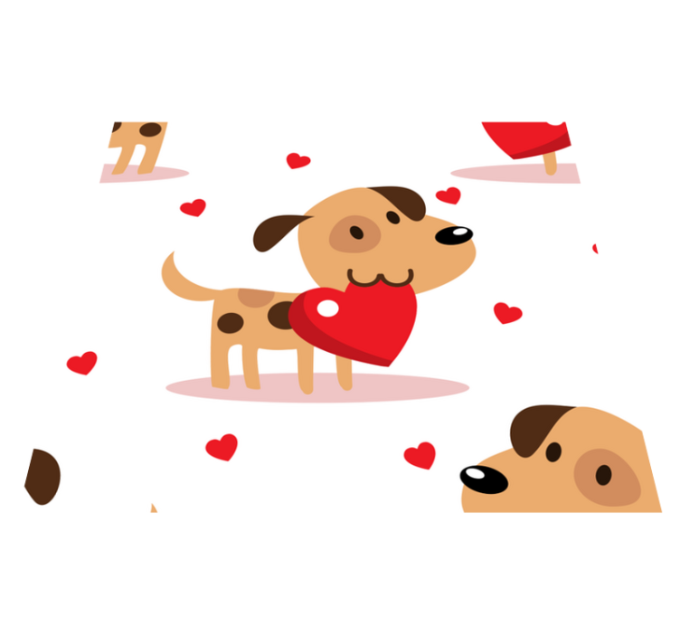 Tappeto vinile camera da letto cani rossi - TenStickers