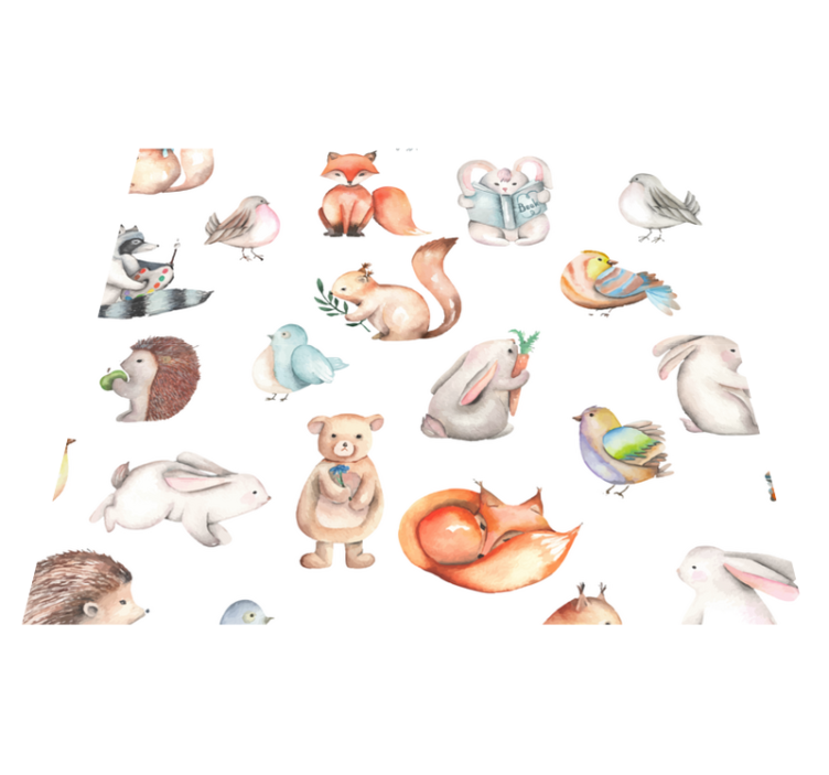 Tappeto vinile per bambini animali della foresta - TenStickers