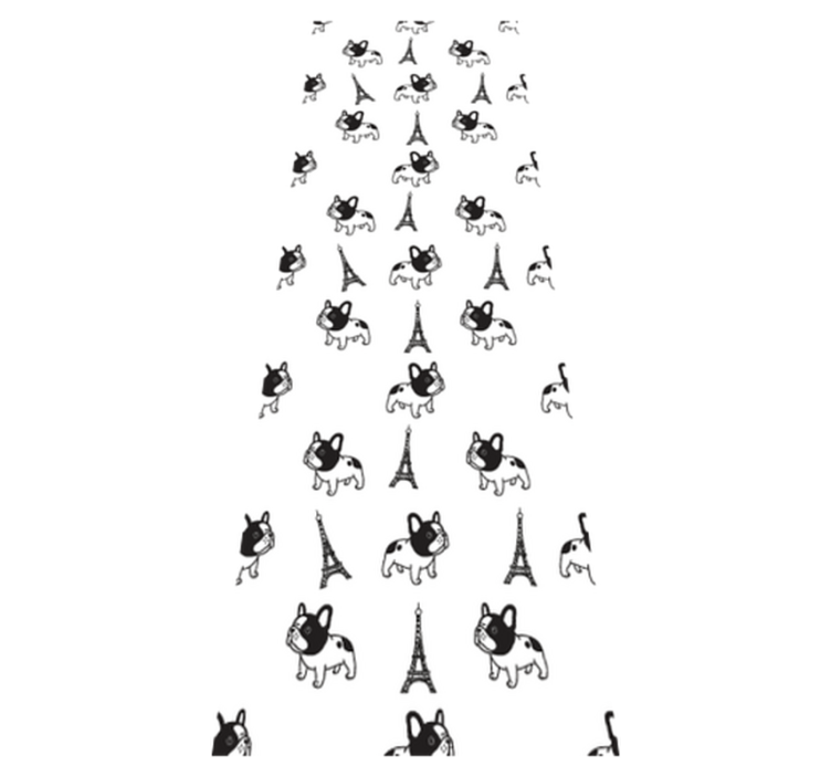 Tappeto vinile camera da letto bulldog francese a parigi - TenStickers