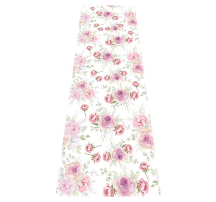 Tappeto vinile camera da letto motivo rosa e selvaggio - TenStickers