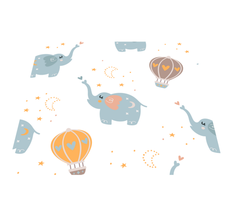 Tappeto vinile camera da letto elefanti carini bambini - TenStickers