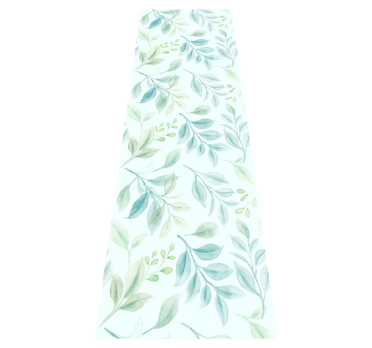 Tappeto vinile camera da letto foglie verdi sottili - TenStickers