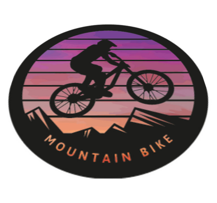 Tappeto vinile natura montagne mountainbiker - TenStickers