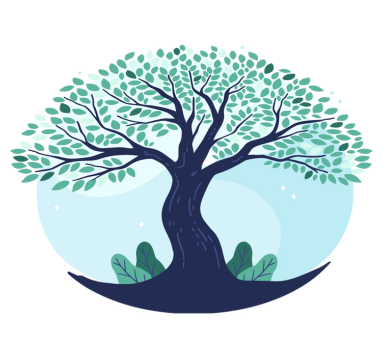 Tappeto vinile natura albero della vita blu - TenStickers