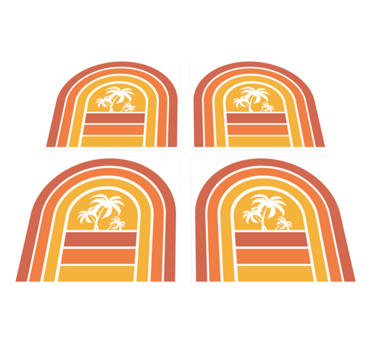 Tappeto vinile natura tramonto e palme tiles - TenStickers